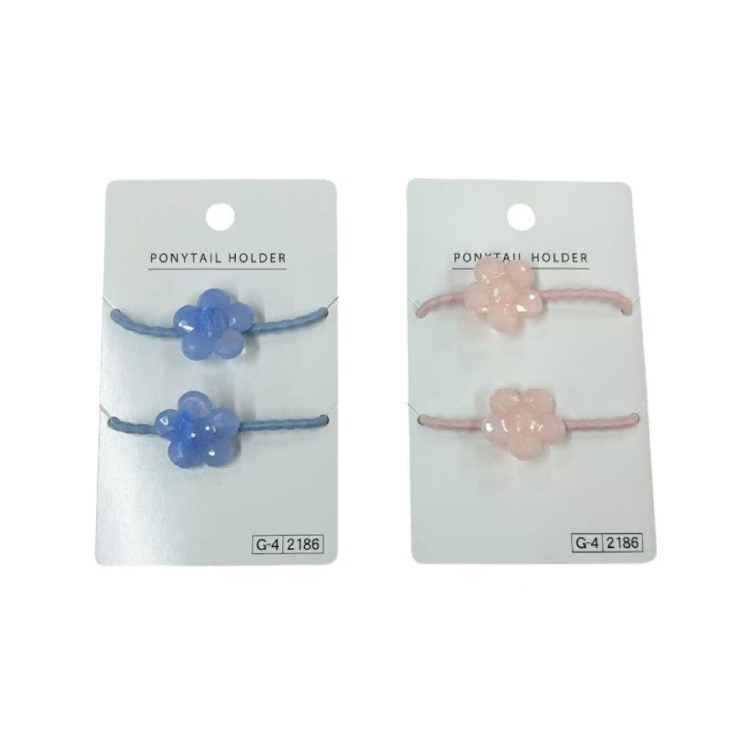 髮圈/大理石紋 花朵 2入