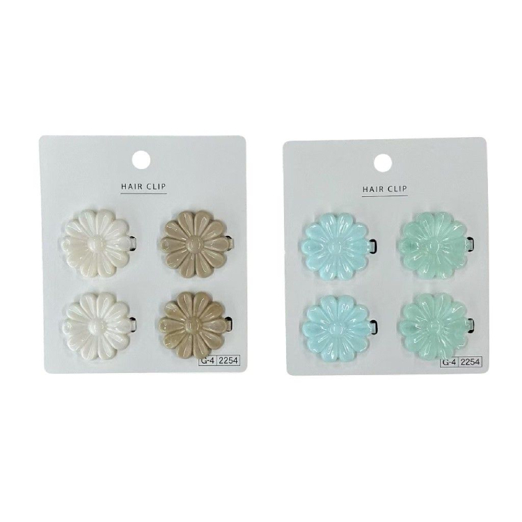 髮夾/大理石紋 花朵 4入