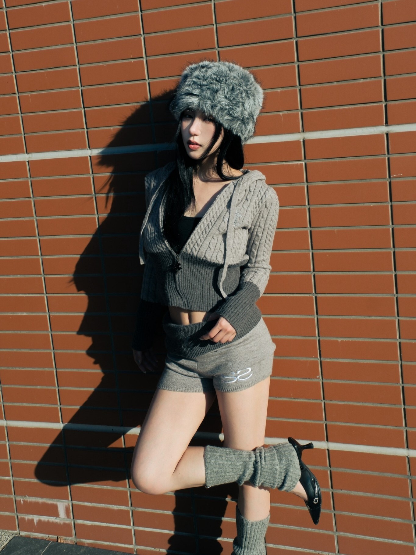 ATONE STUDIO x SAYLESS 聯名限定 刺繡雙Logo 質感灰 針織短褲 “SCULPT KNIT DUO”SHORTS