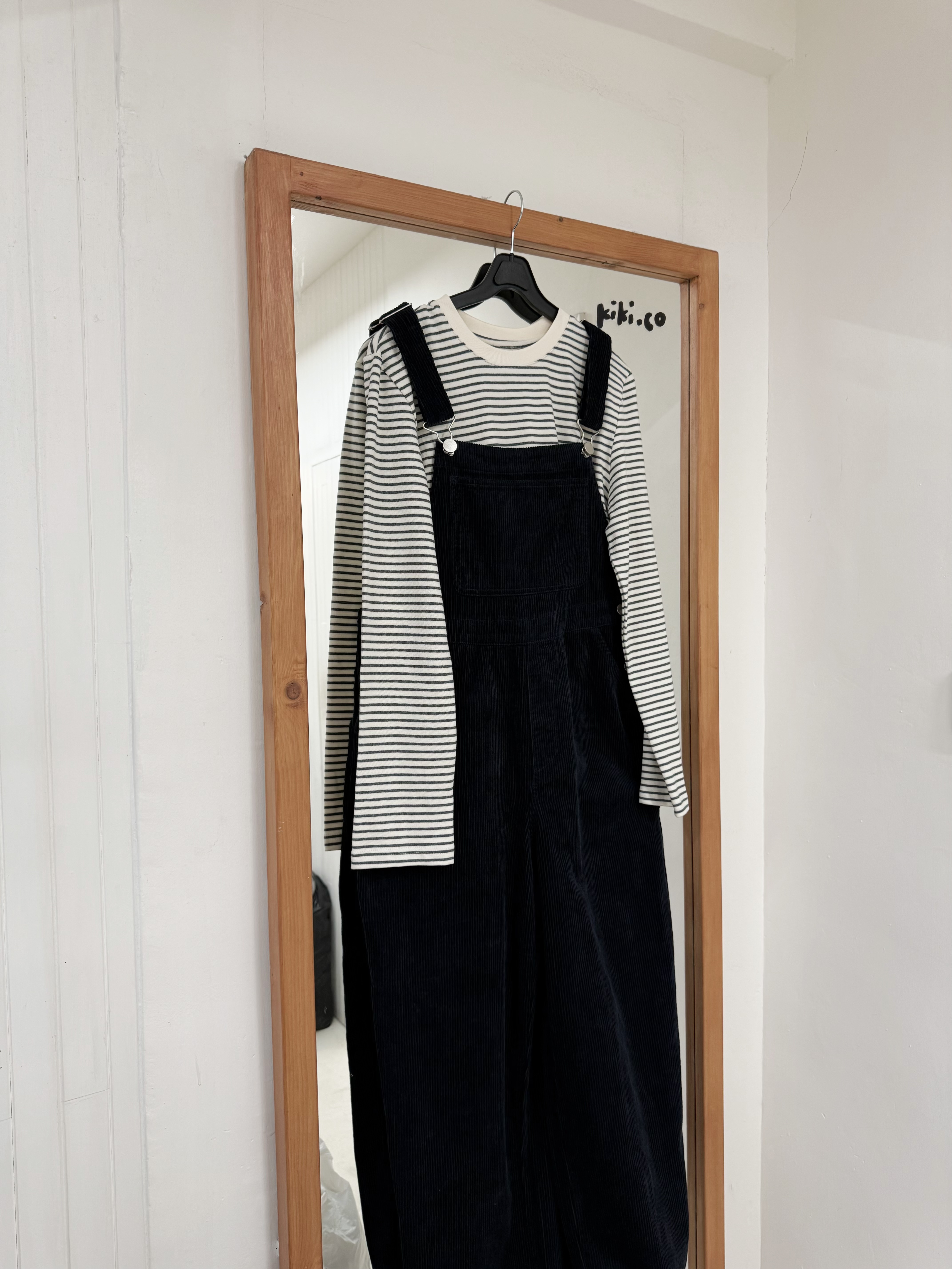 燈芯絨大口袋可調吊帶工人褲