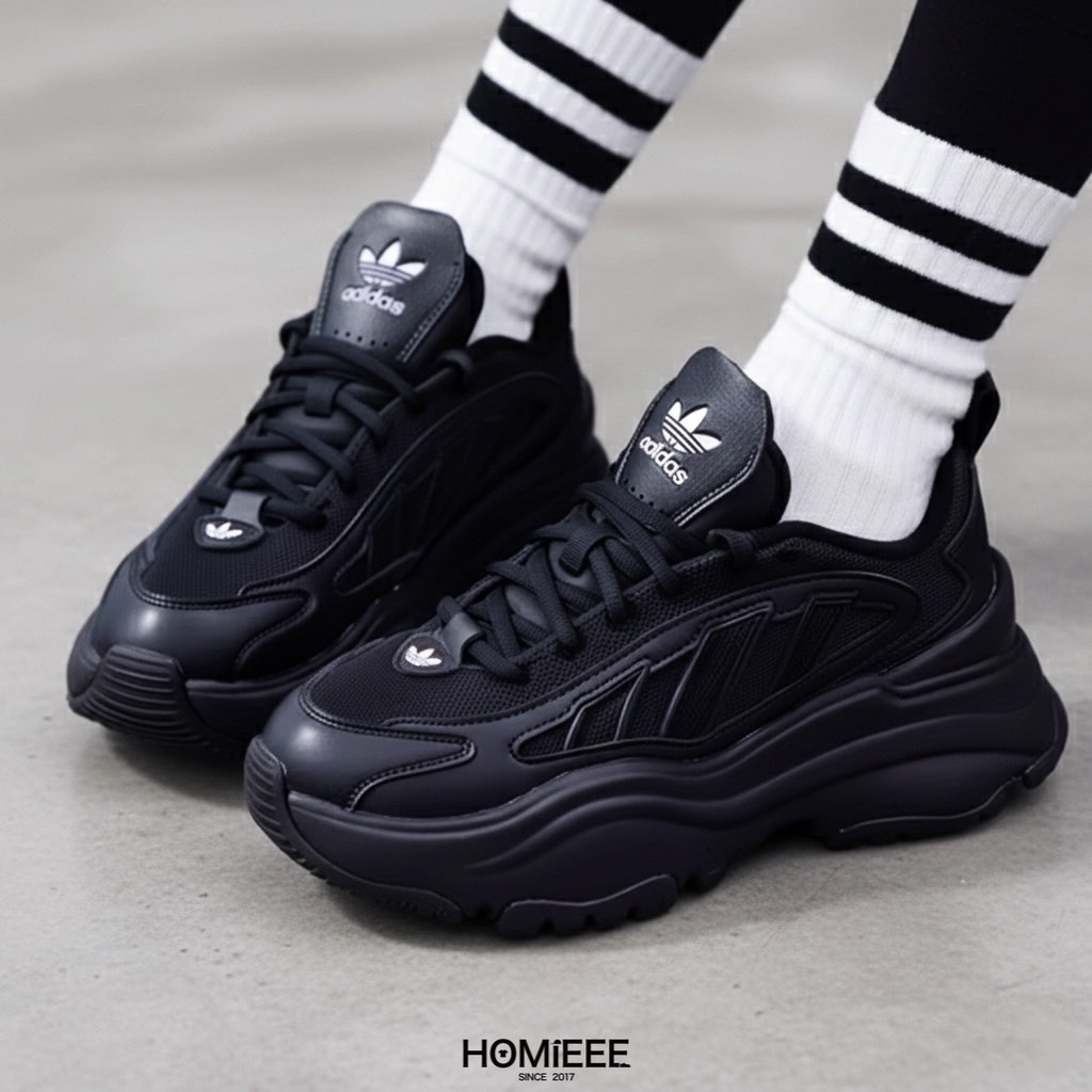 Adidas Originals Ozgaia 厚底 增高 老爹鞋 全黑 [JQ4110]