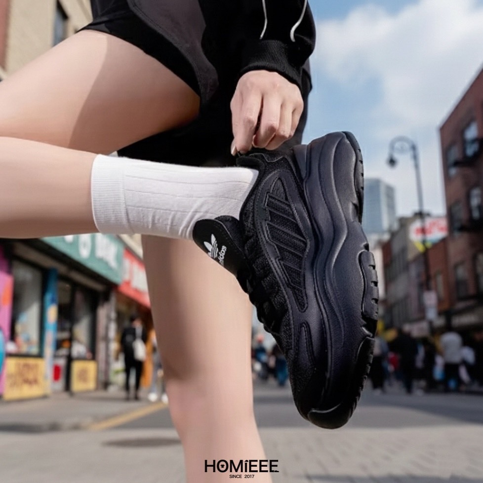 Adidas Originals Ozgaia 厚底 增高 老爹鞋 全黑 [JQ4110]