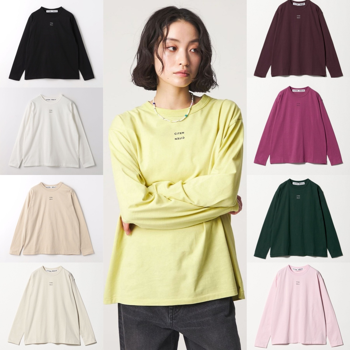 預購┃日本 CITEN 女款 小LOGO 長袖 T恤 長T