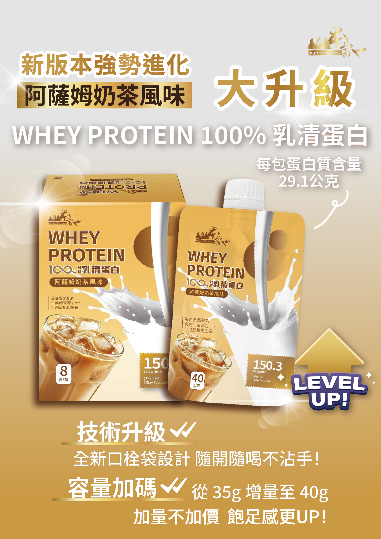 WHEY PROTEIN 100% 乳清蛋白 阿薩姆奶茶升級版(8包/盒)