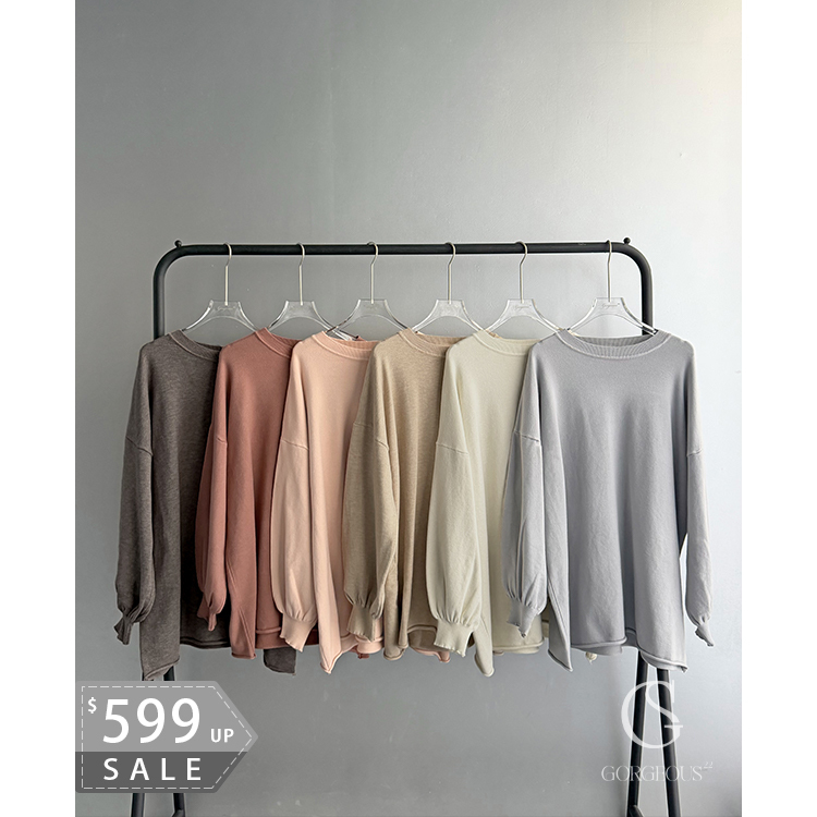 H96 「手袖螺紋下擺卷邊上衣」