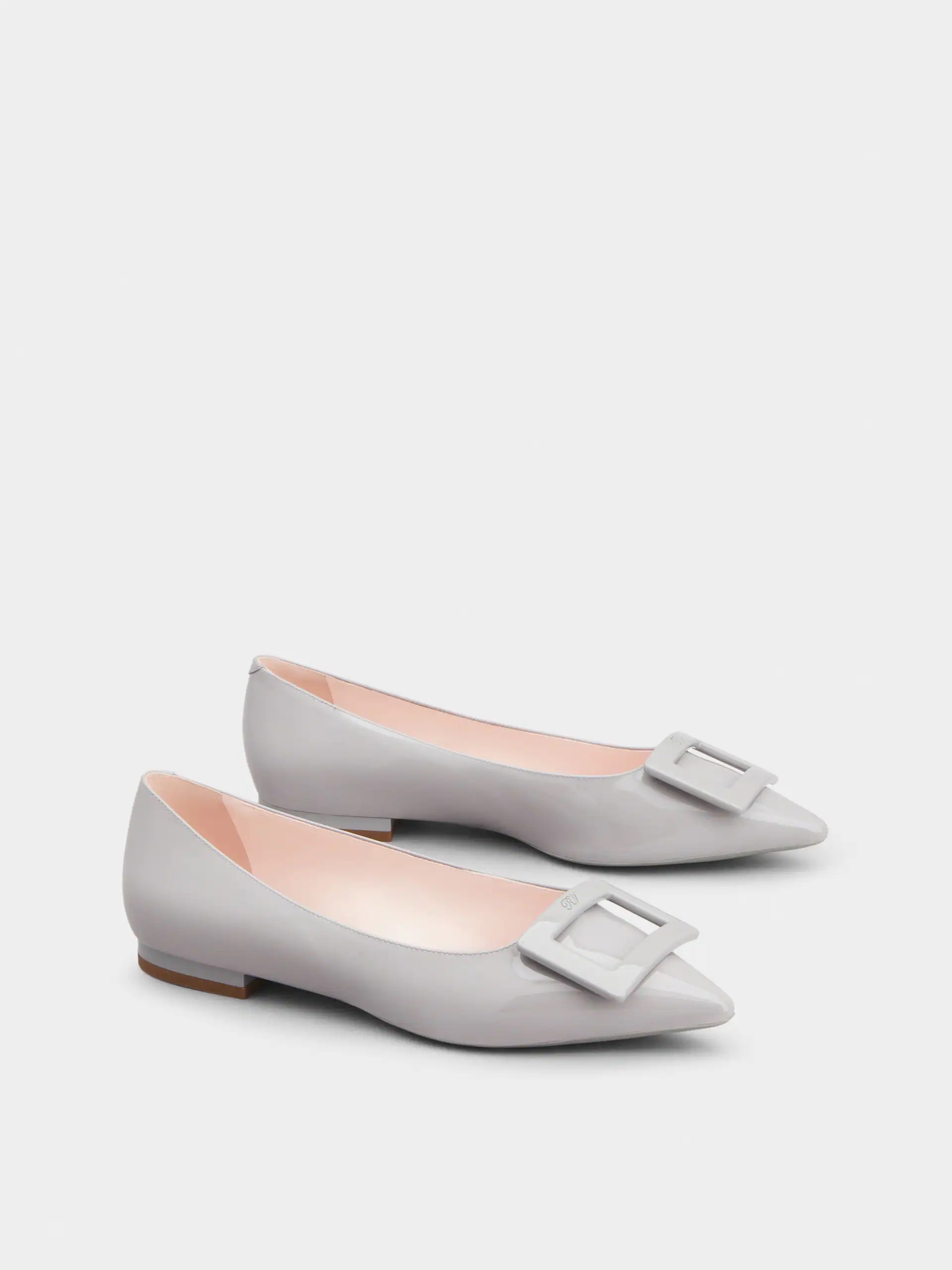 Roger Vivier RV Gommettine Ballerinas flats in leather grey