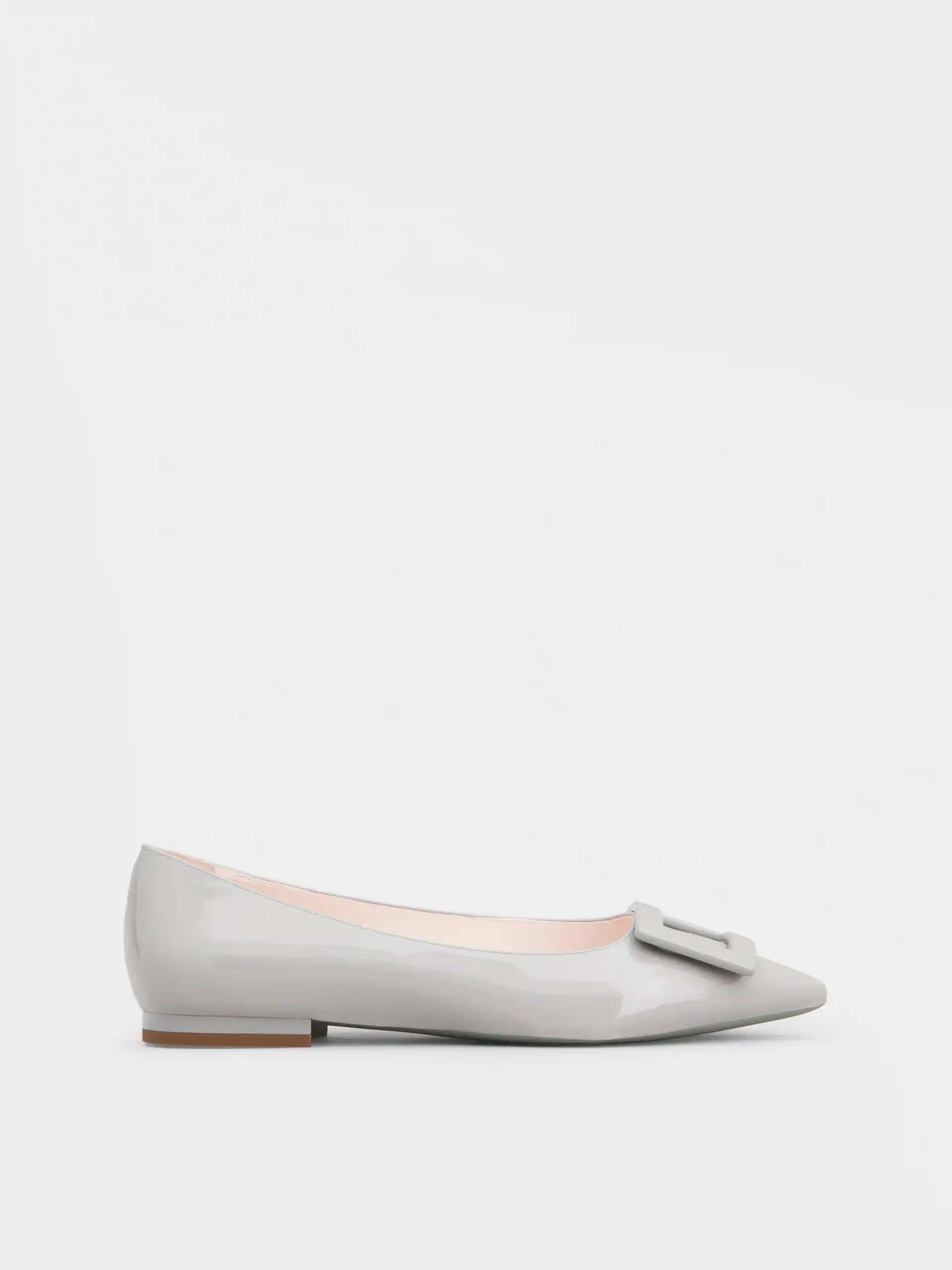 Roger Vivier RV Gommettine Ballerinas flats in leather grey