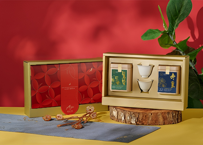 鴻福韻展-小茶對杯組｜新年馬年禮盒｜企業客製、ESG永續公益好禮｜雙茶葉＋對杯組合
