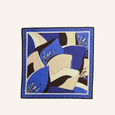 1FL0104-342 [FLEURON] Bloom Carré 65x65cm Bleu Cobalt #TXF01SK4050CBL (EU)