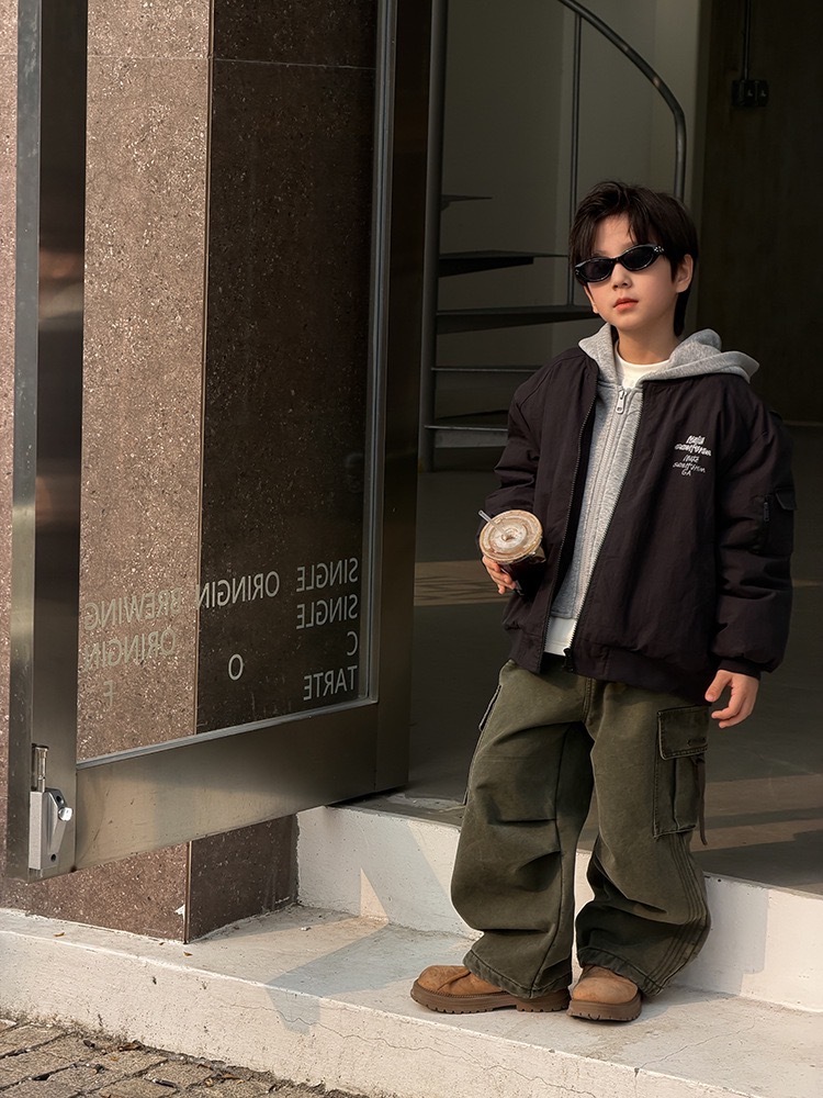 潮酷耐磨穿繩口袋磨毛工裝褲