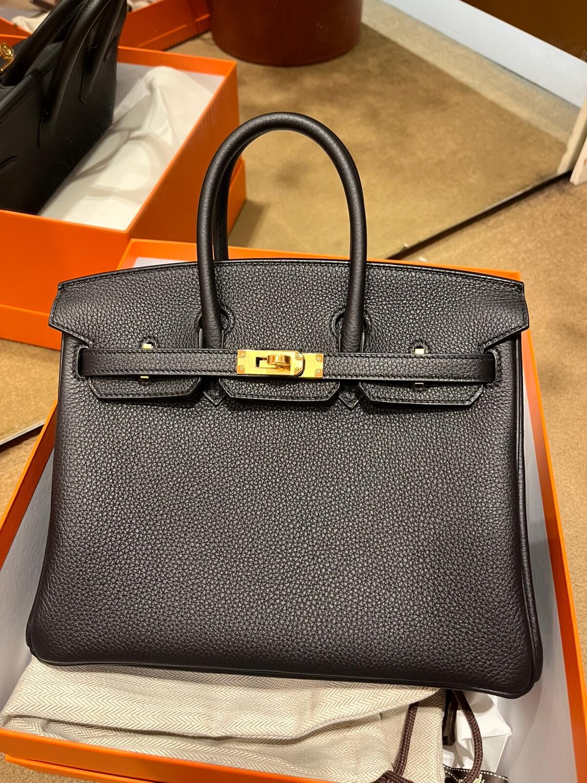 Birkin 25 89 noir cc togo K