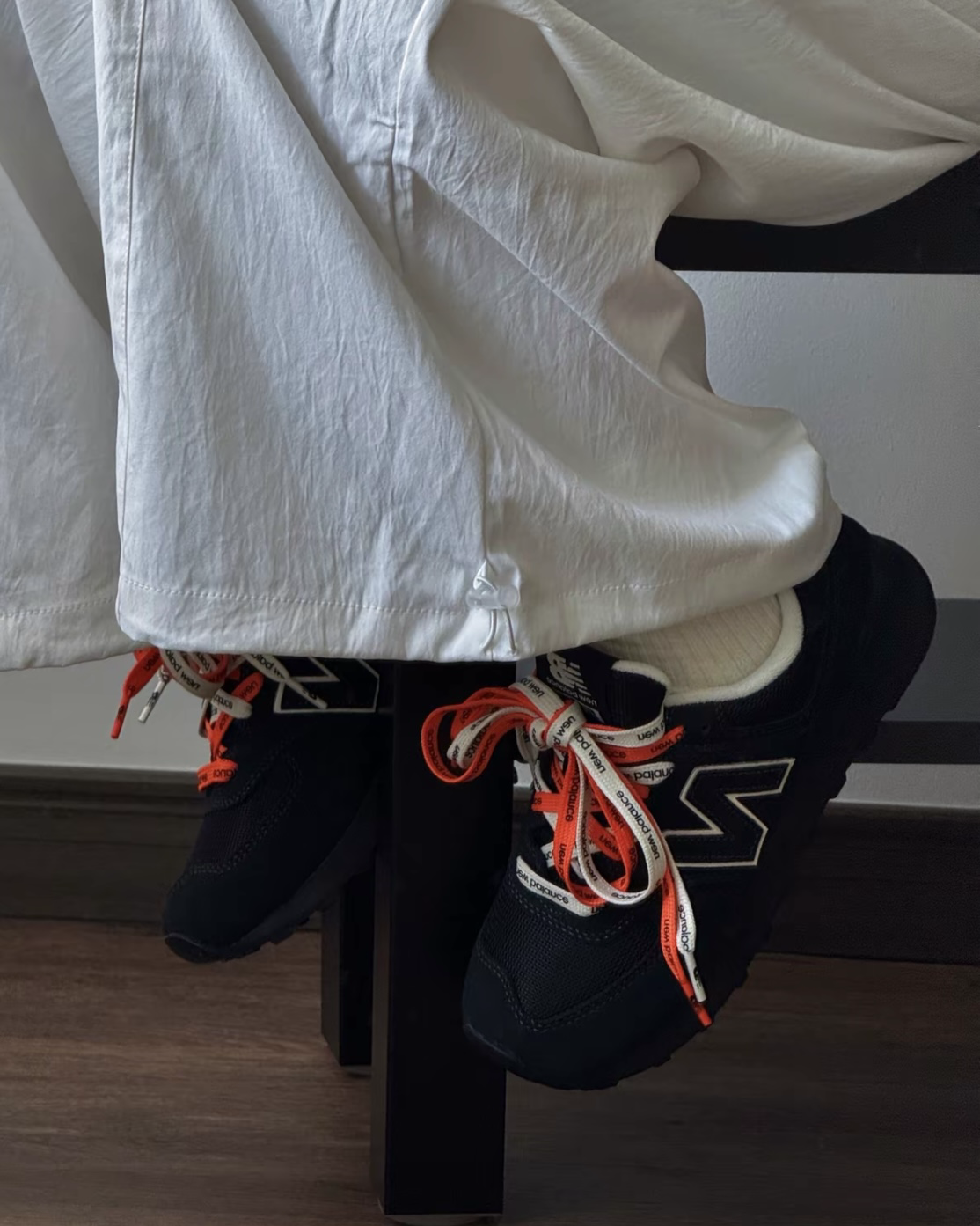 niko and... X NEW BALANCE 574 全黑 絨面 網布 三色鞋帶 聯名 男女鞋