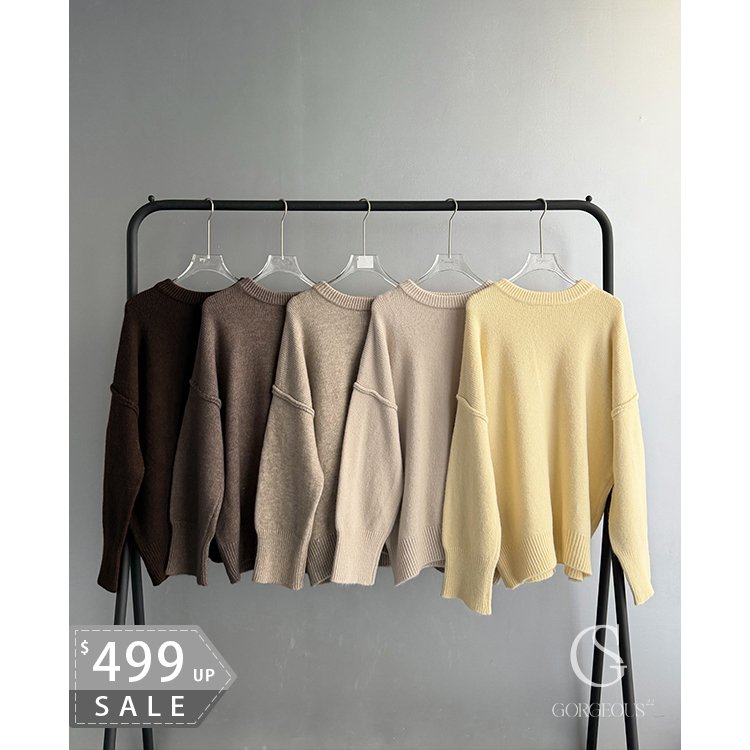 G9789 「壓線15色保暖綿羊毛衣」