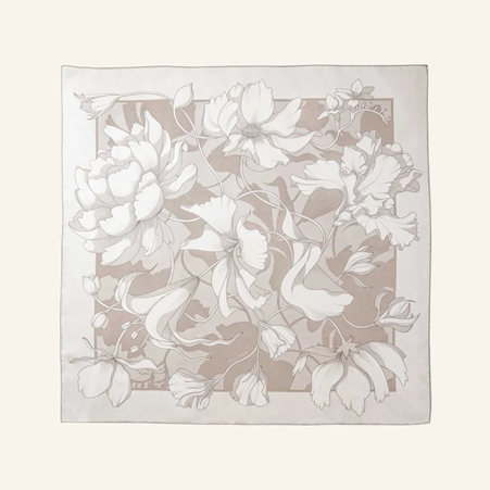 1FL0104-352 [FLEURON] La Délicatesse Carré 90x90cm Taupe #TXF06SK0808MOL (EU)