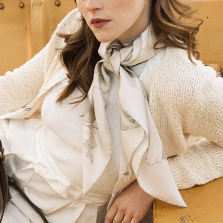 1FL0104-352 [FLEURON] La Délicatesse Carré 90x90cm Taupe #TXF06SK0808MOL (EU)