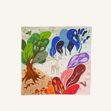 1FL0104-353 [FLEURON] La Forêt Carré 65x65cm Multicolore #TXF07SK0000MTC (EU)