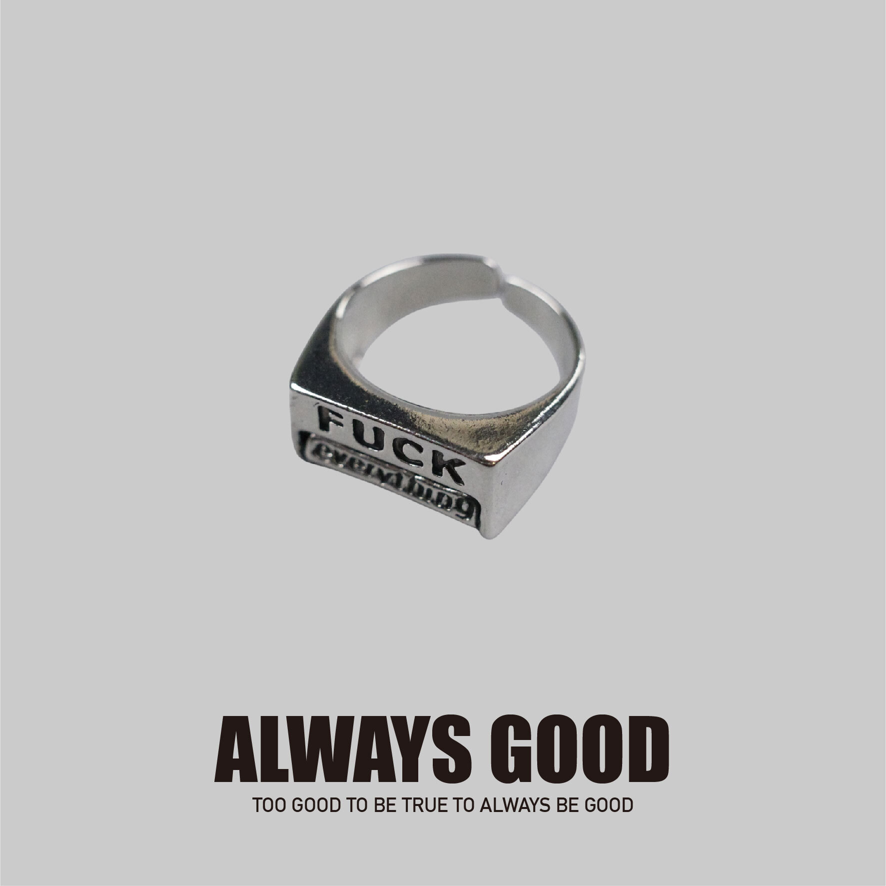 『Always_Good』FUXK " ??? " 字體可轉動  戒指