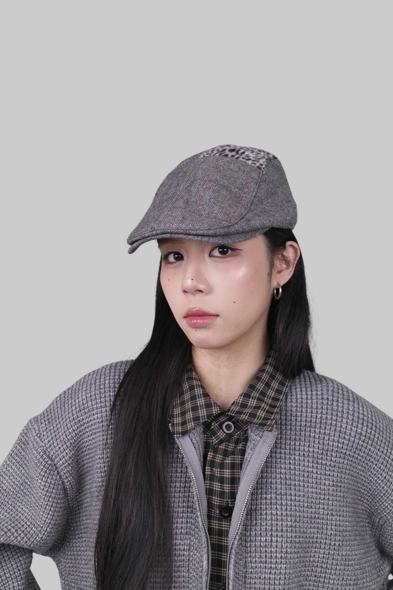 『Always_Good』拼接 豹紋 千鳥格紋 人字紋 小偷帽