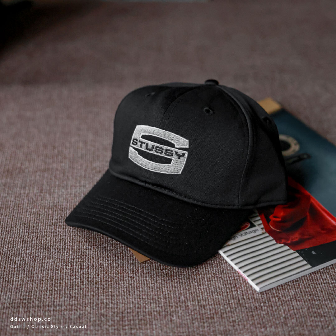 "現貨" Stussy 25FW MID-DEPTH LARGE S SNAPBACK 黑色棒球帽