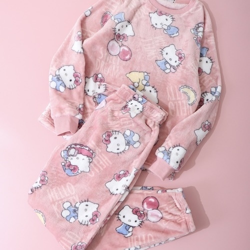 SANRIO 三麗鷗 滿版絨毛睡衣 居家服 抓絨 共五款 日本代購 71581246