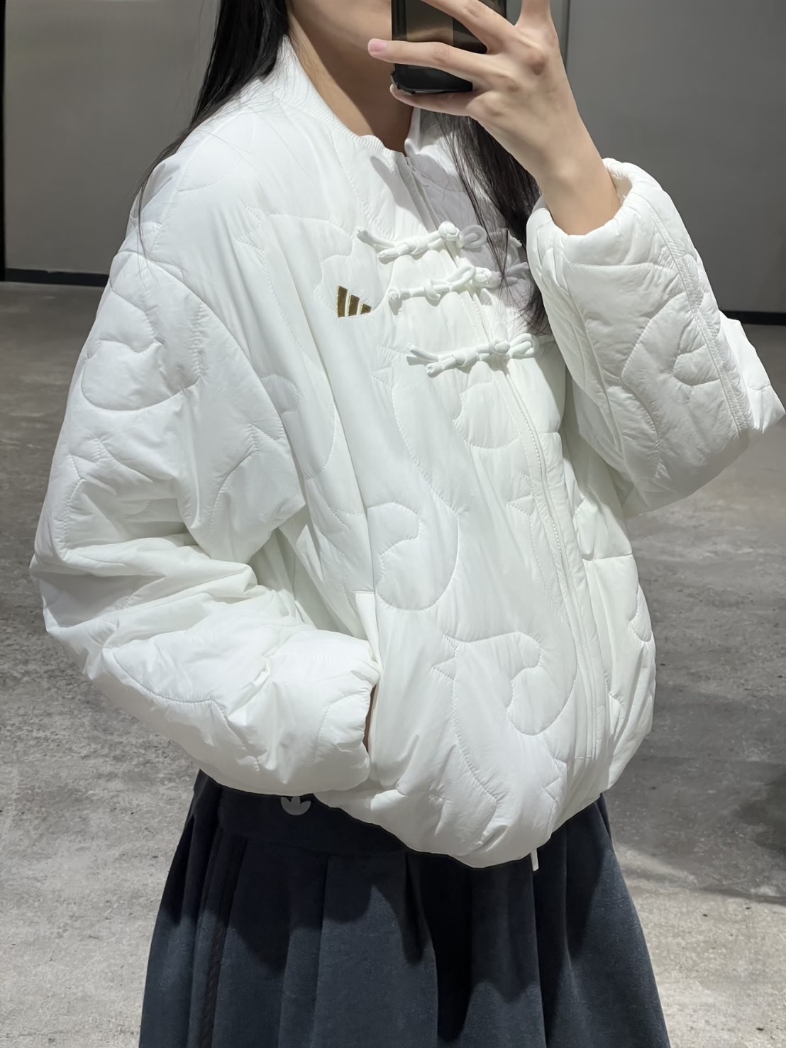 ADIDAS CNY新中式 花結 雙拉鍊鋪棉外套