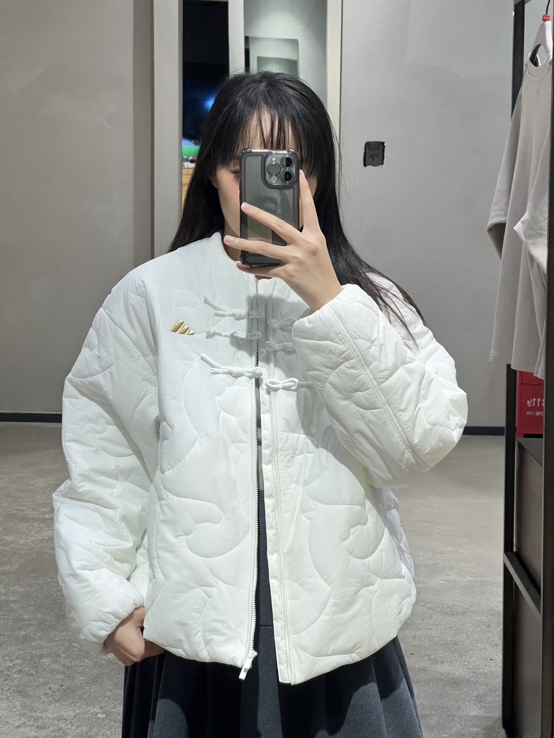 ADIDAS CNY新中式 花結 雙拉鍊鋪棉外套