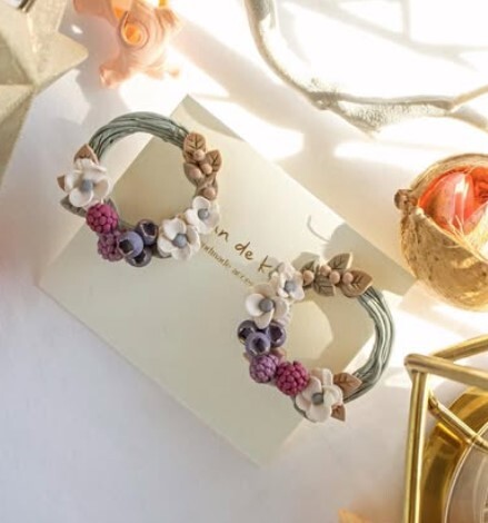 [手作家] 莓果花圈耳環