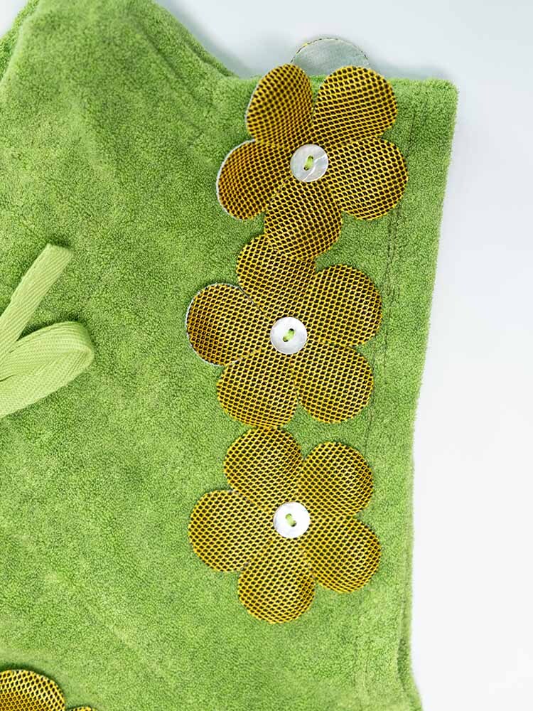 Flower Hot Pants - Towel Green