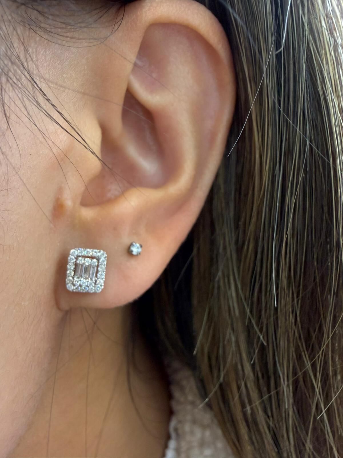 0.4ct 18K 白金鑽石耳環 (SE3297)