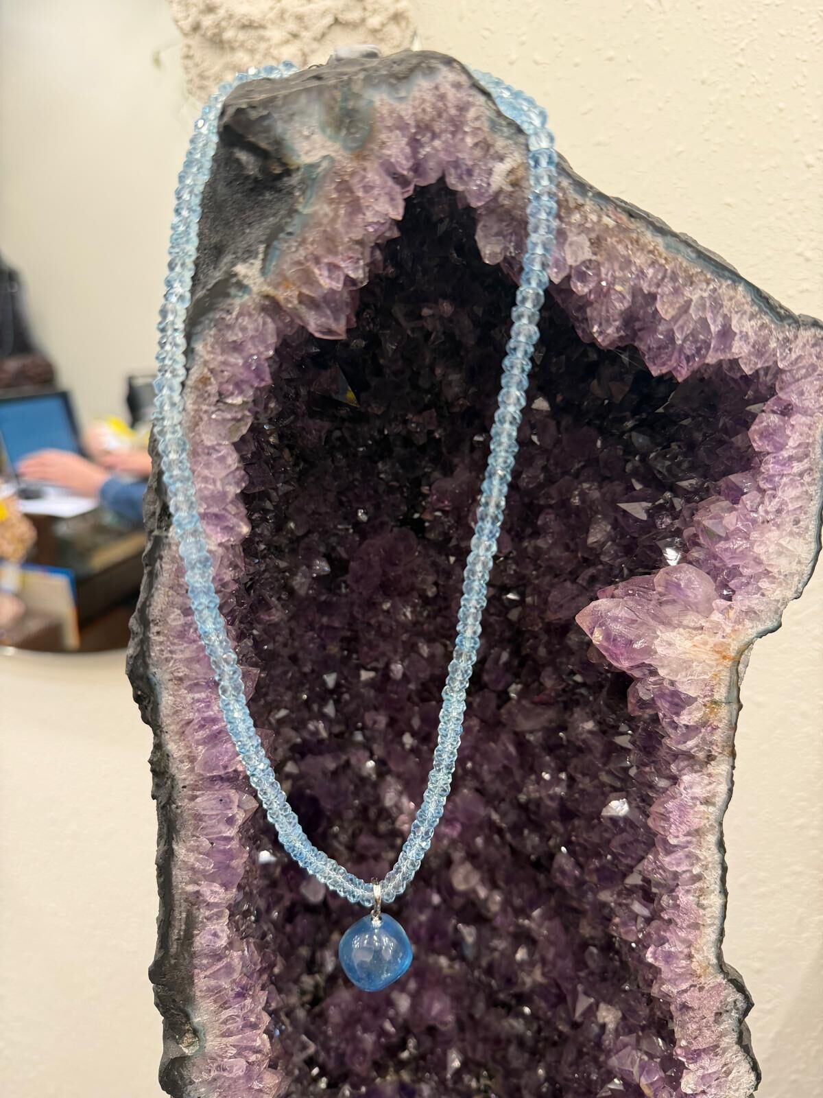 0102CYSTB8-水晶CS-海藍寶頸鏈GG同款 (B8)