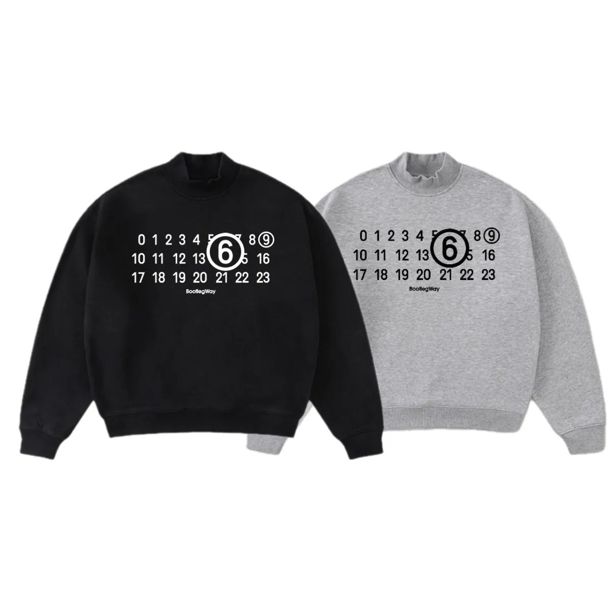 Bootlegway｜"MM69" Crewneck (Black/Grey)