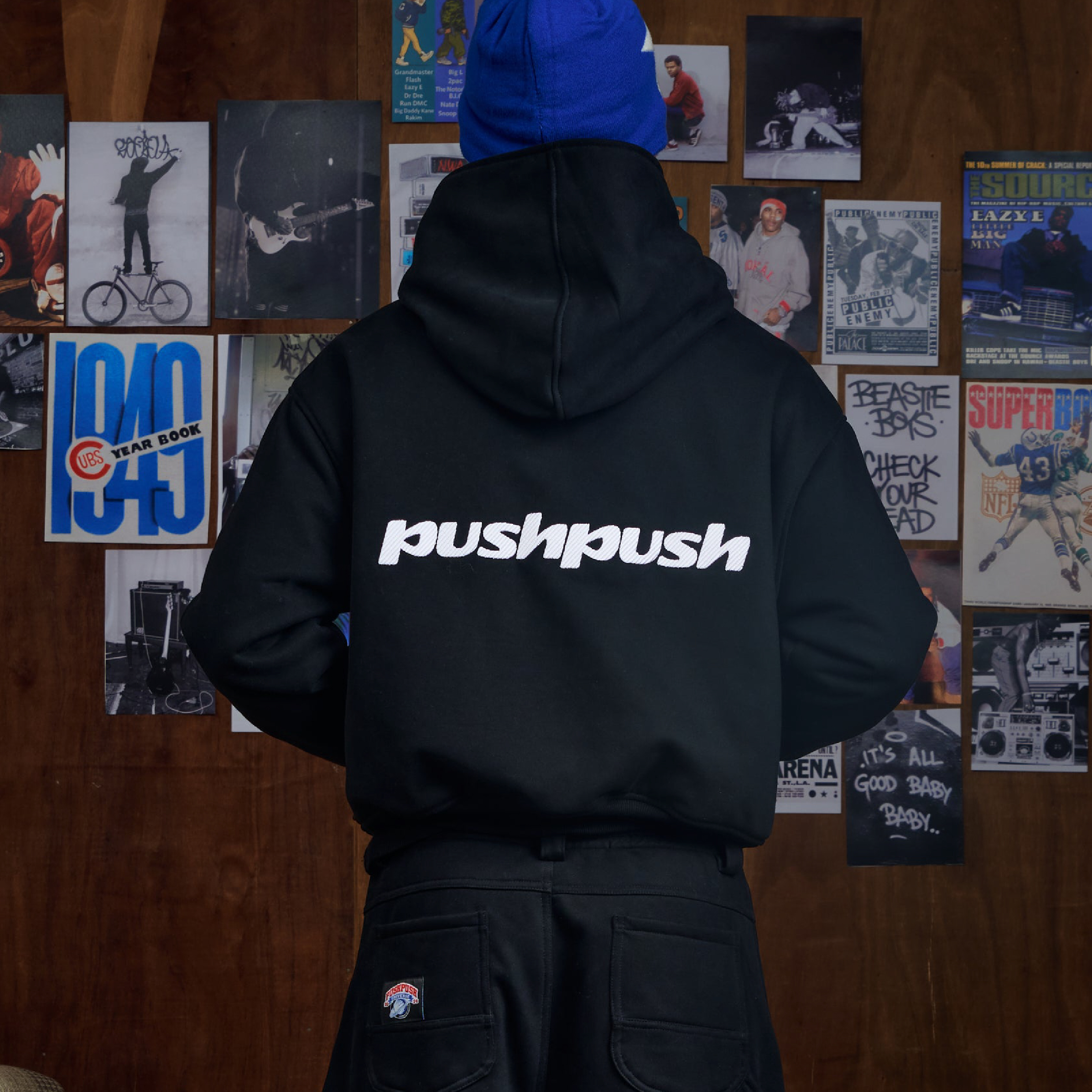 PUSH PUSH PP Core Hoodie Logo刺繡帽Tee