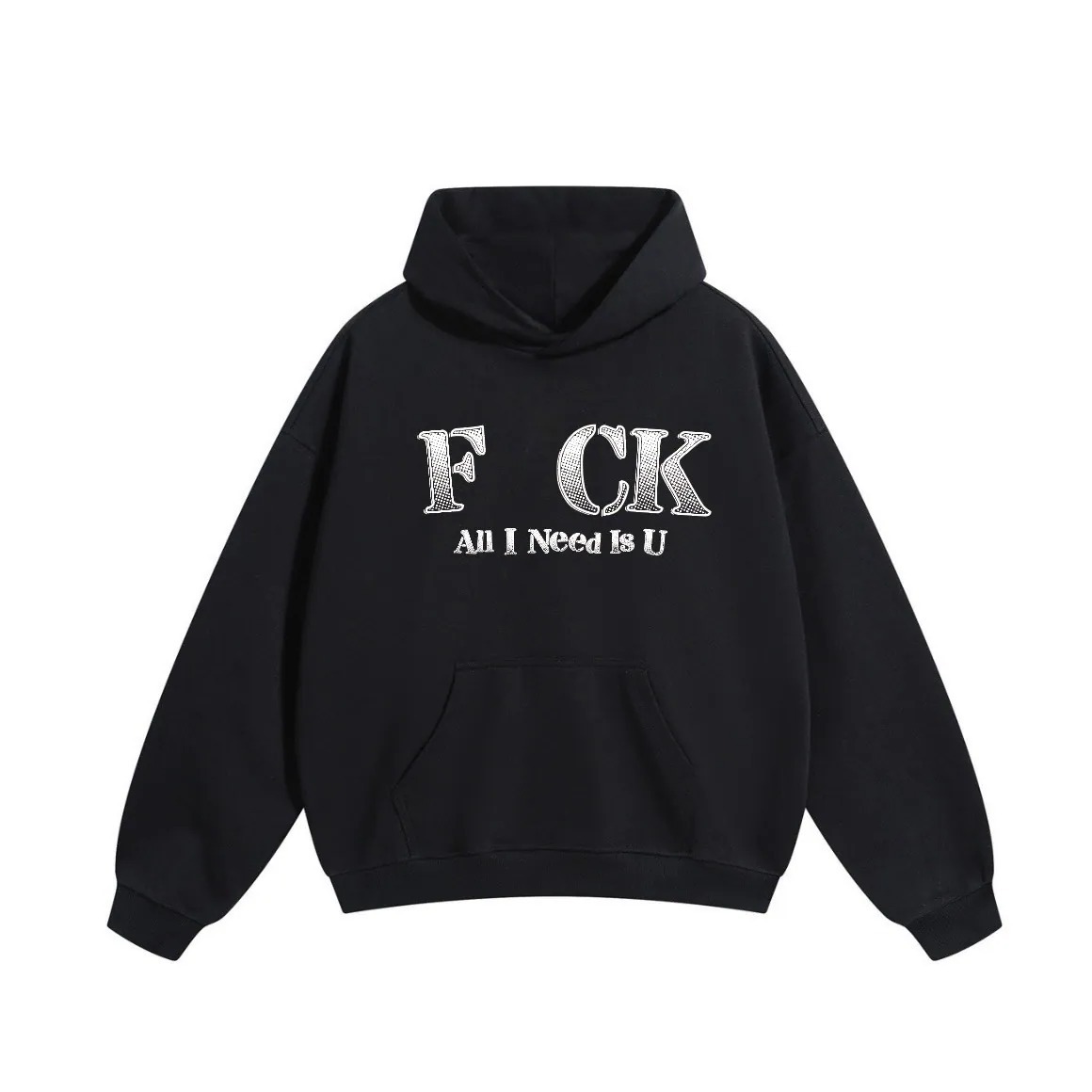 Bootlegway｜"I NEED U" Hoodie (Black/Pink)