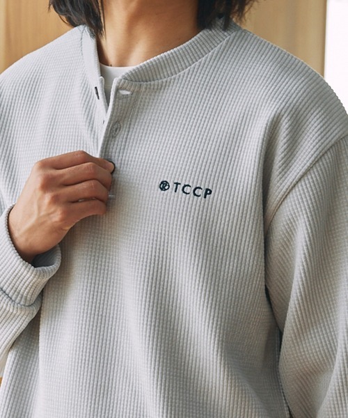 日本 The Craft Crew Products Waffle Henley Logo L/S T-Shirt [CCPls993]
