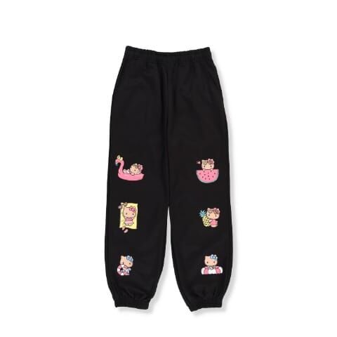 26012-KT Sanrio Hello Kitty 日燒造型印花休閒家居褲 黑色 #JP-SM25-213BK