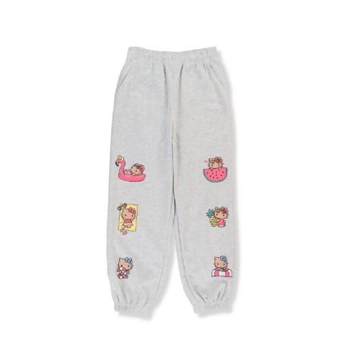 26012-KT Sanrio Hello Kitty 日燒造型印花休閒家居褲 淺灰色 #JP-SM25-312LG