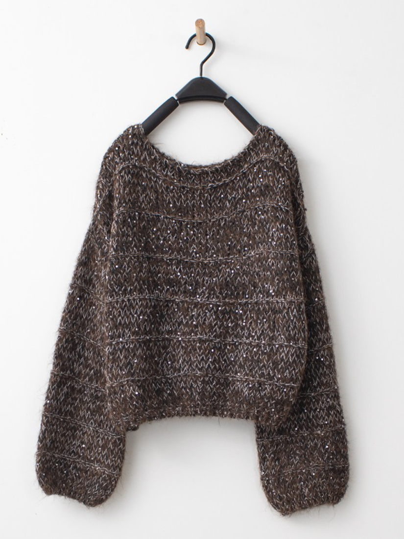 織紋混色毛衣簍空內搭衣鋪棉花苞感裙組合