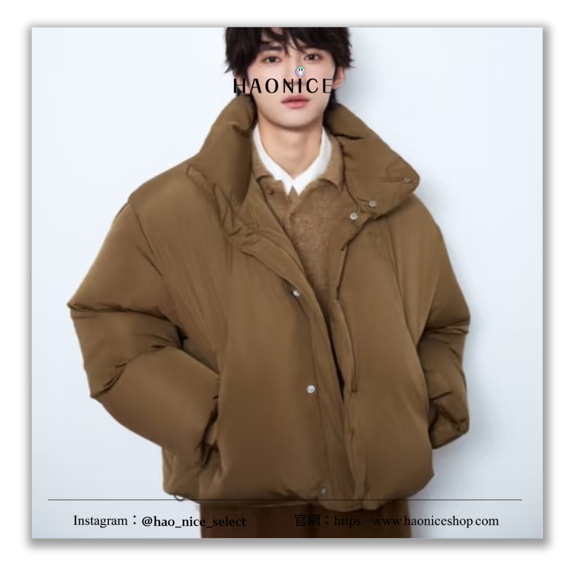 【HAO NICE】冬天的浪漫💕AMI 🇫🇷黑色刺繡 愛心logo 純色 長袖 立領 短版 羽絨外套 羽絨衣 防風