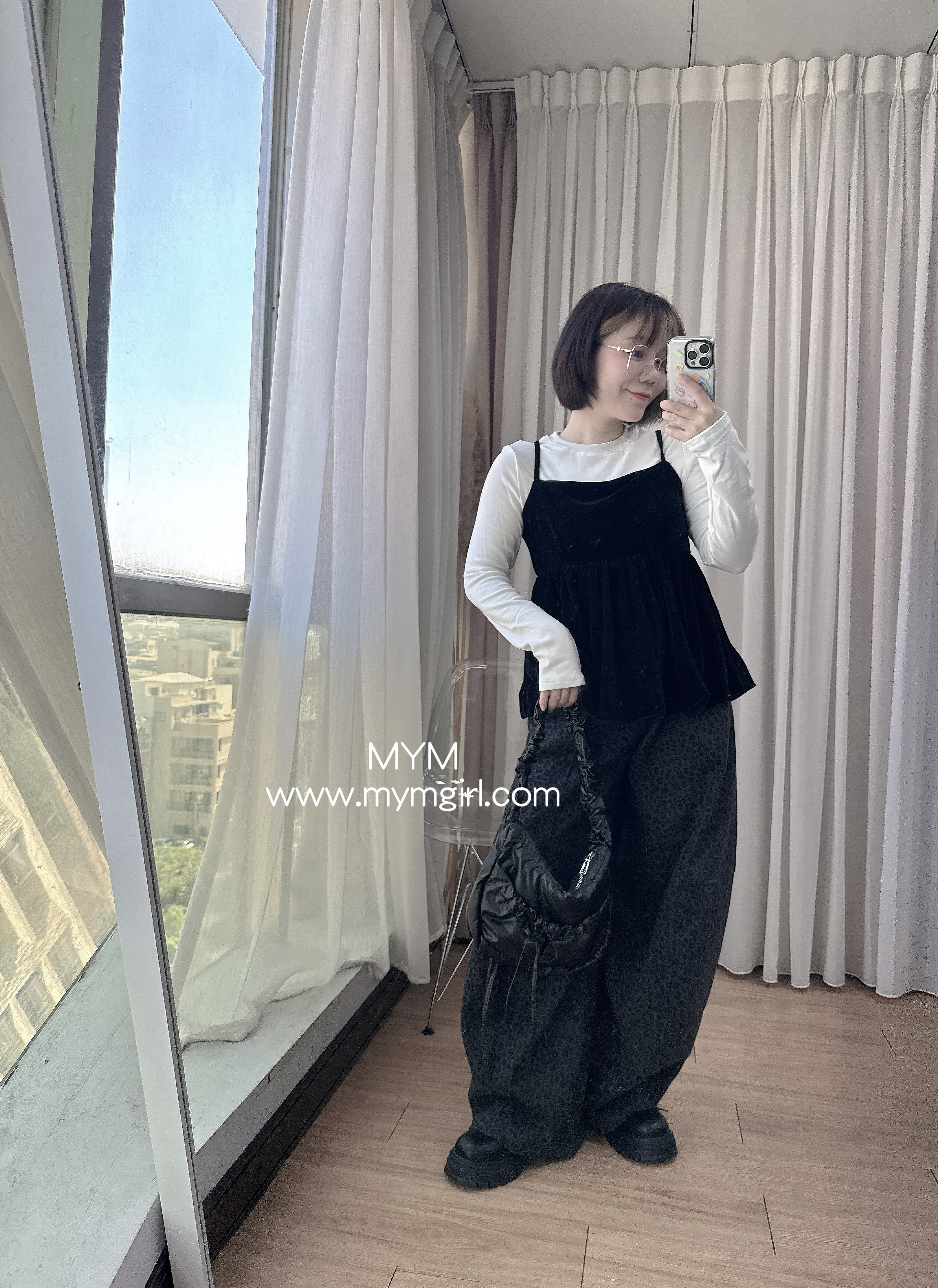 蜜桃絨後綁帶氣球背心S