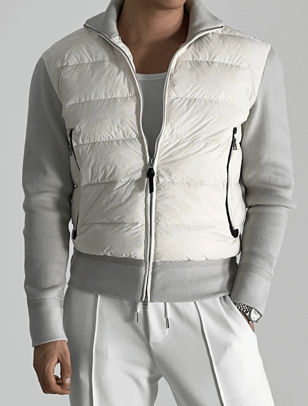 鵝絨針織羽絨外套