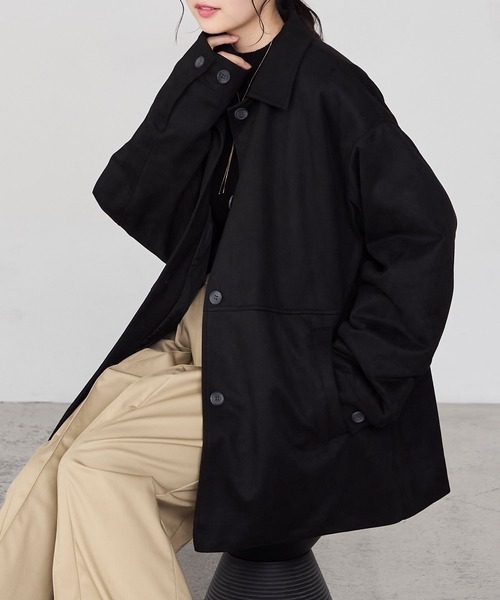 日本🇯🇵連線 Forksy 復古風格麂皮絎縫大衣外套 夾克 外套 復古 大衣 長袖 大衣外套 4色(任買兩件7-11免運)/預購