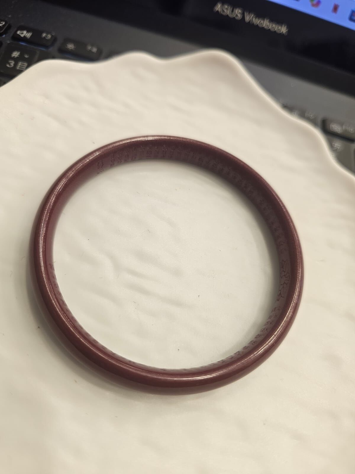 0102CYSTC2-水晶CS-硃砂手鐲-刻有-心經 56--62圈[請在訂單內備圈口] (C2)