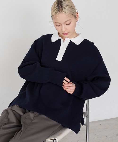 日本🇯🇵連線 Forksy 撞色萊卡針織套頭衫 寬鬆 針織 針織衫 毛絨 長袖 毛衣 5色(任買兩件7-11免運)/預購