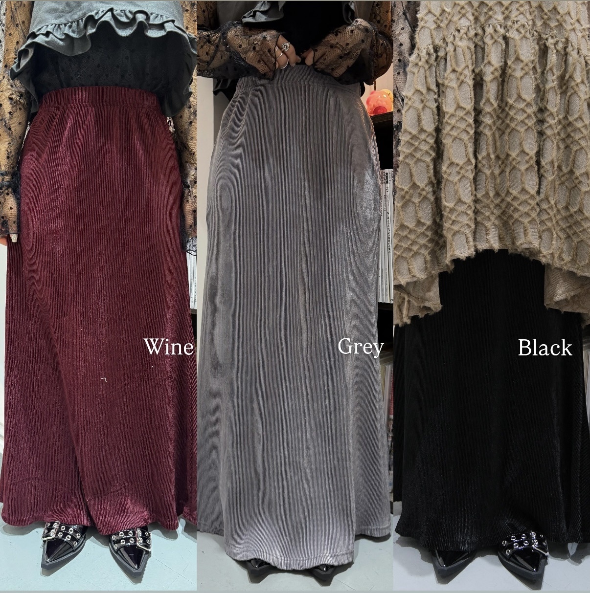 直壓紋小魚尾SK 有口袋