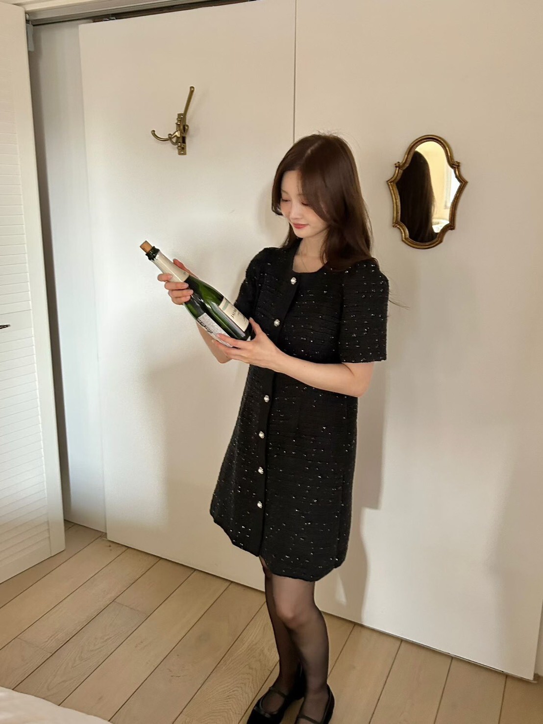 短袖亮蔥小香短洋裝