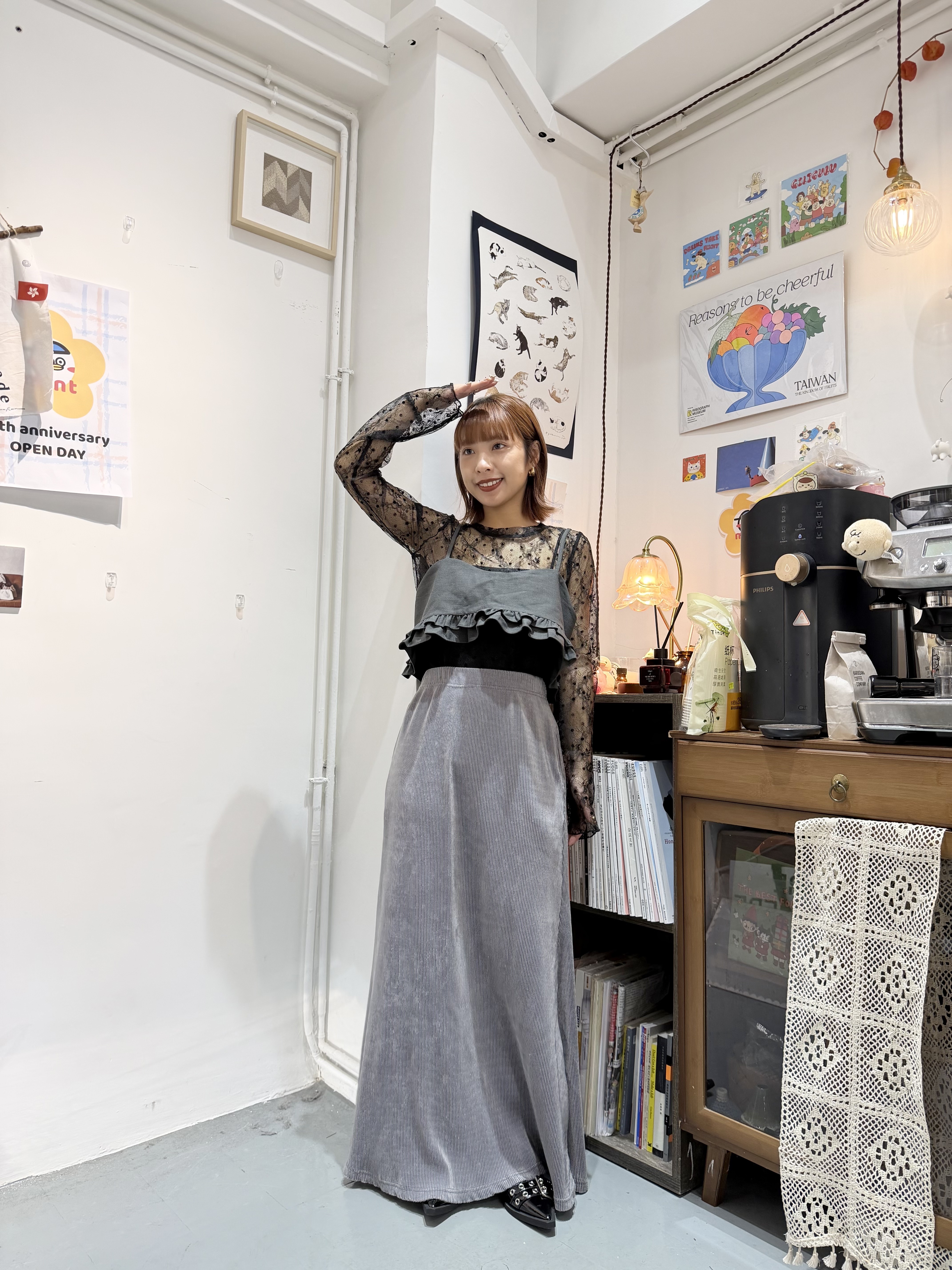 西裝料短款ruffle外搭