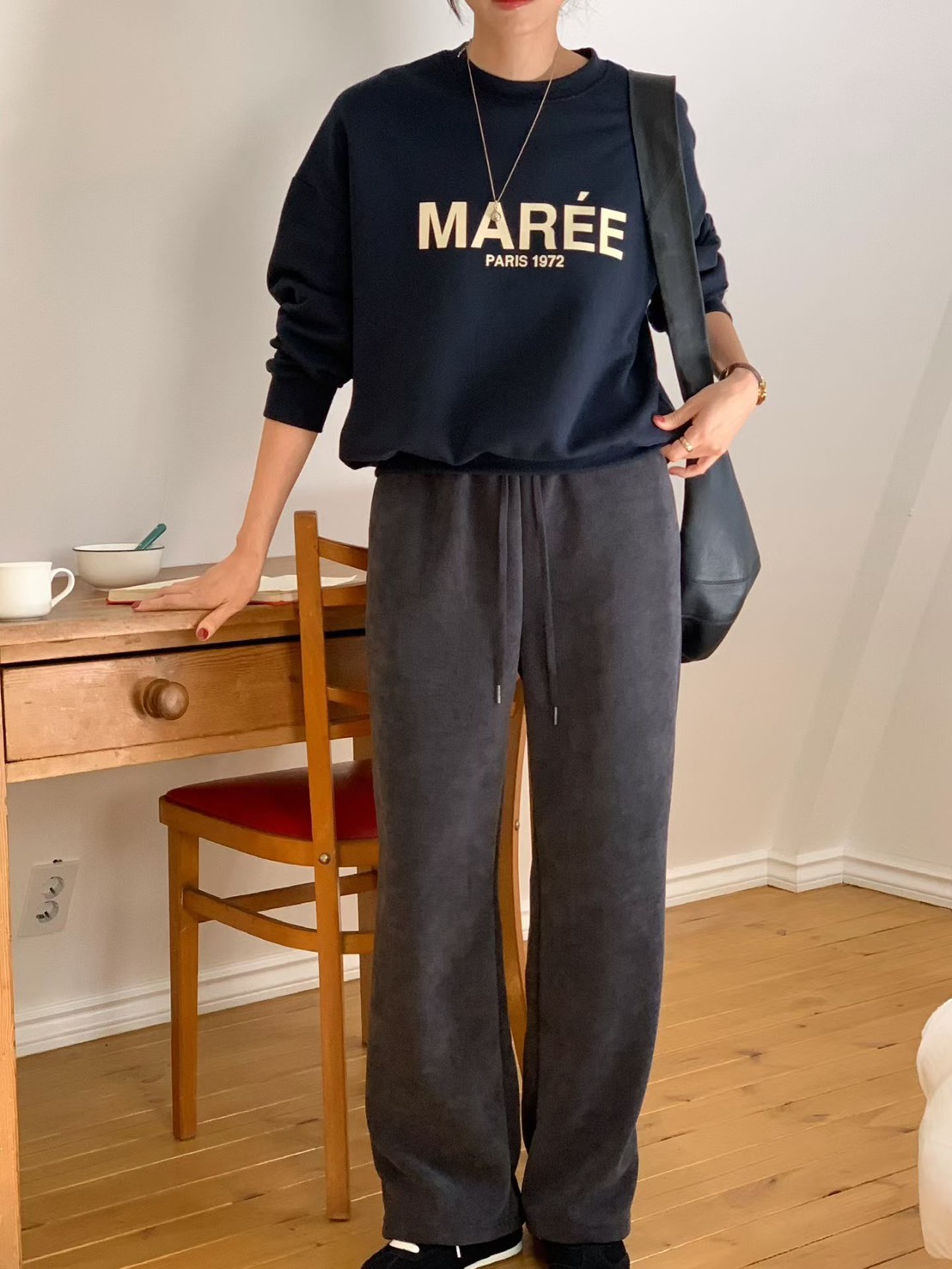 綁帶內加厚燈芯絨長褲