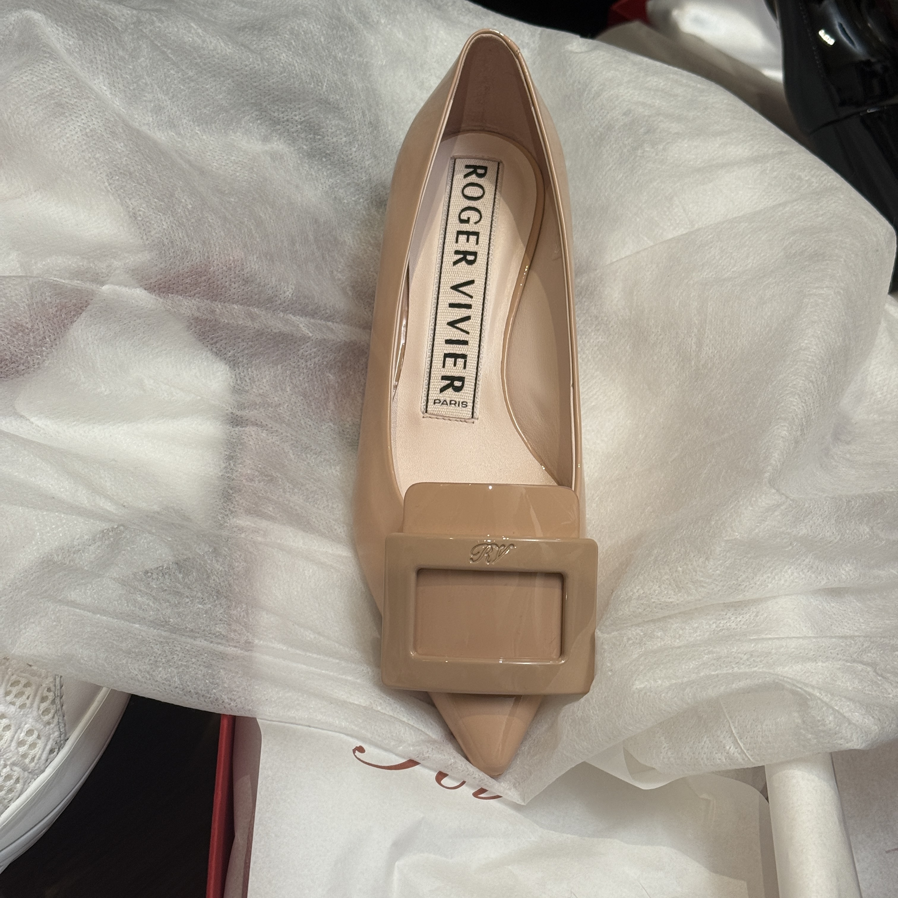 Roger Vivier Gommettine Lacquered Buckle Ballerinas in Patent Leather