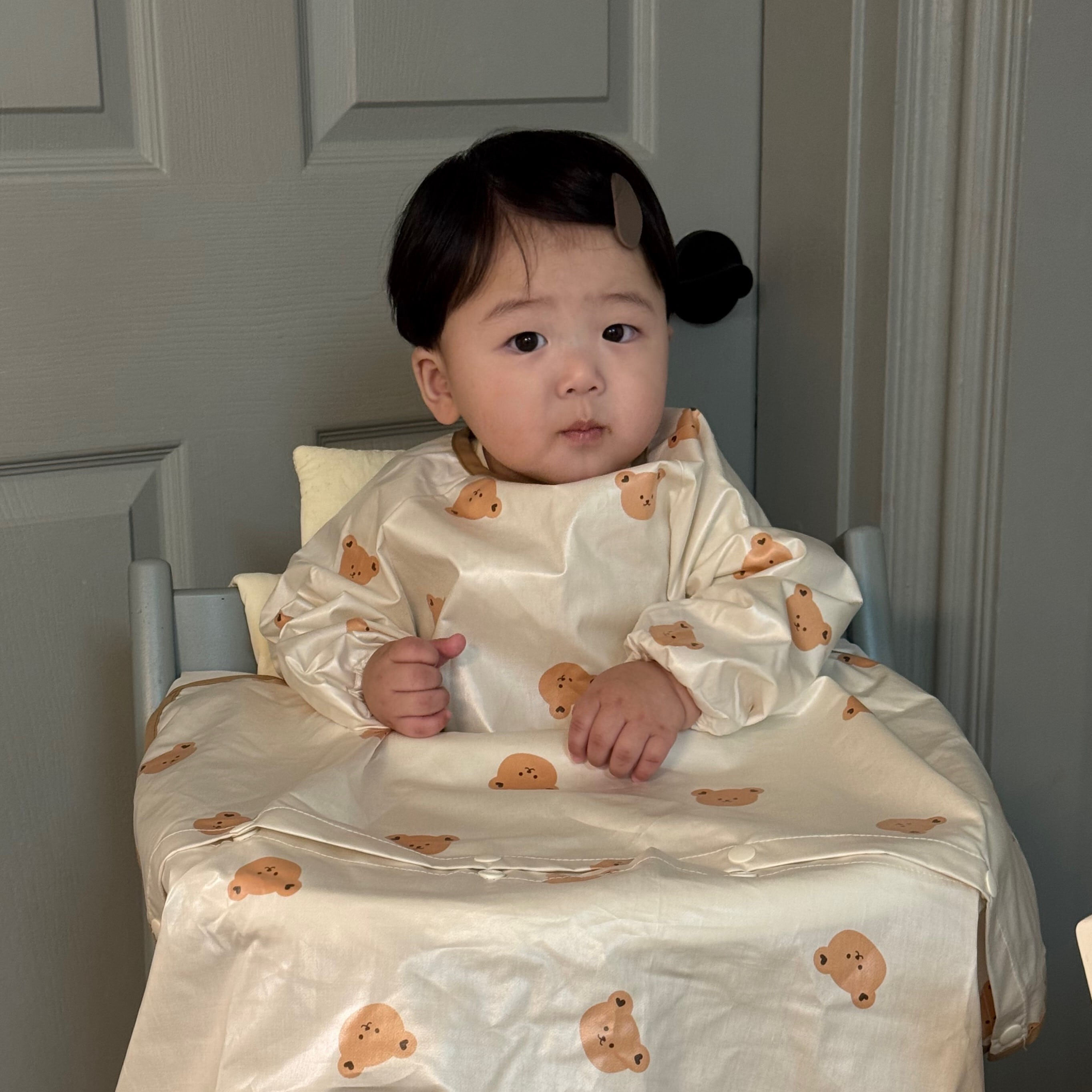 KR DOT TO DOT ANIMAL FRIENDS 防水長袖特長圍兜｜ 3色