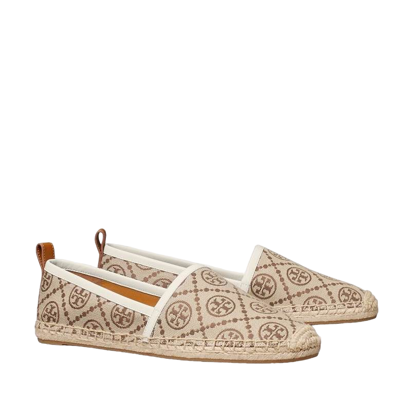 【Tory Burch Outlet】(專櫃出清) US11 T Monogram Espadrille  咖